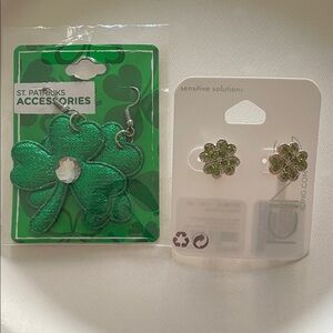 Icing Green Crystal Clover Earrings St. Patrick’s day